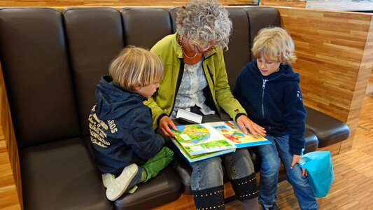 Grandchild carefully language development photo