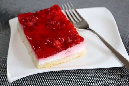 Strawberry sections cream slice dessert