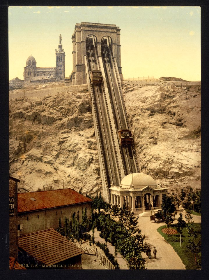 Cable railway, Marseilles, France.