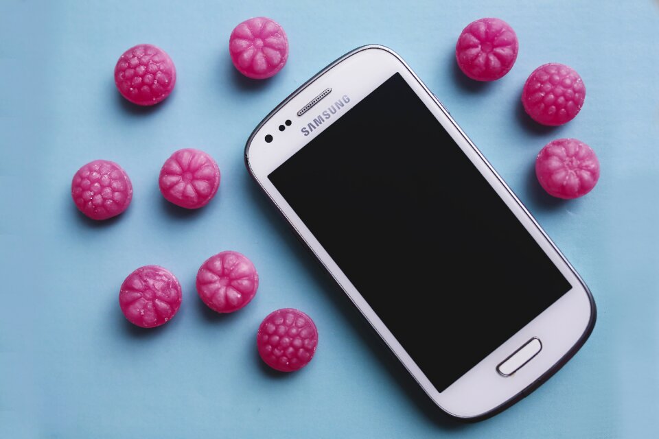 White smartphone technology