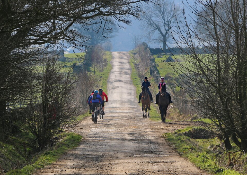 Bikes countryside path