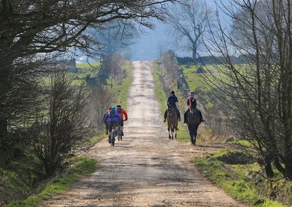 Bikes countryside path photo