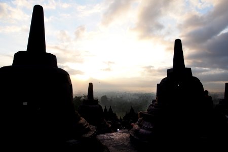 Borobudur at dawn, Jogjakarta
