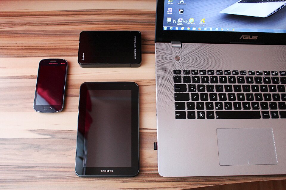 Smartphone laptop hard drive