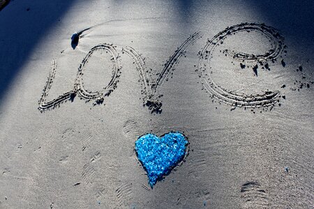 Beach love heart