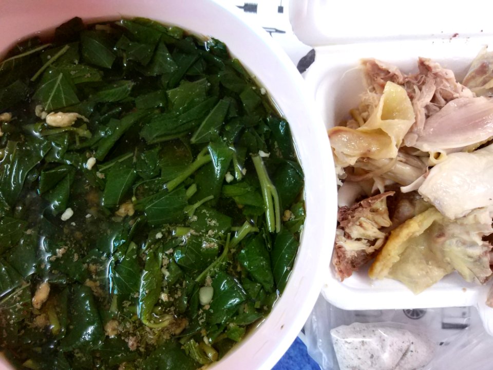 moroheya soup boiled chicken canh rau đay