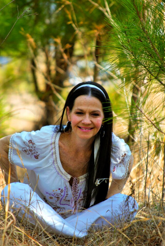 Brunette long hair nature