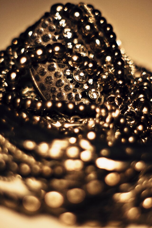 Macro bokeh brown jewelry