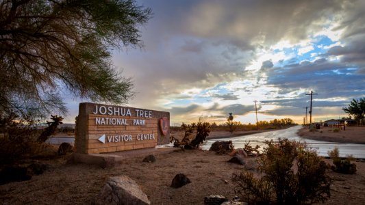 Sign at Oasis Visitor Center, Twentynine Palms, California