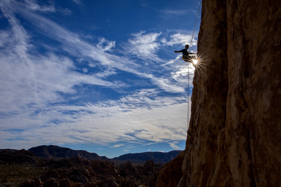 Rappelling at Dairy Queen Wall