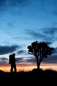 Backpacker at Sunset photo