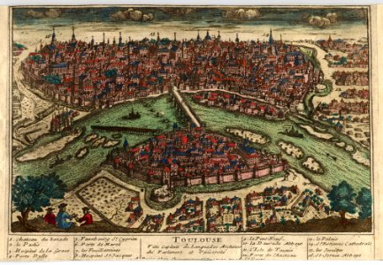1650 - "Toulouse, ville capitale du Languedoc, archevesché, parlement et université". photo