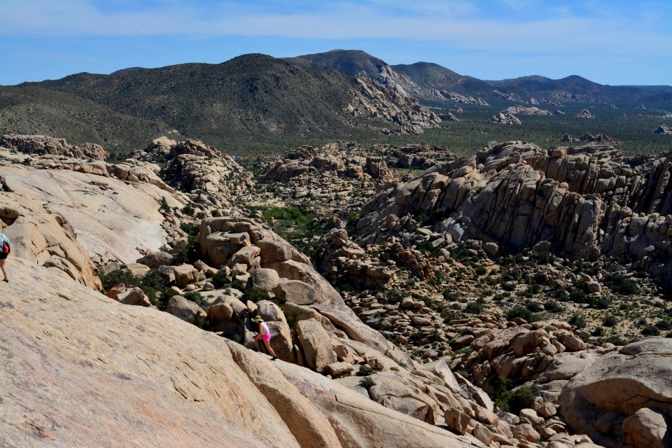 Scrambling up to the top of South Astro Dome