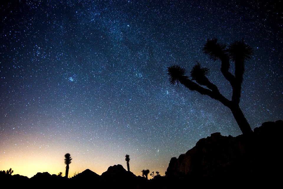 Night sky with light pollution from Coachella Valley