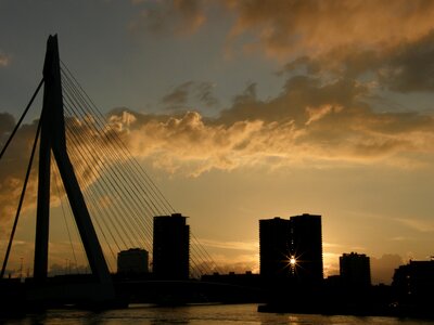 Rotterdam erasmus bridge port photo