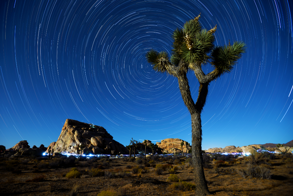 Star trails near Hidden Valley Campground photo