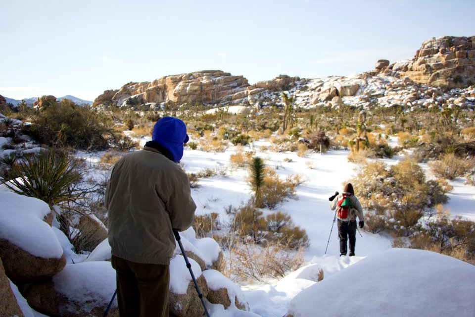 Snowfall on 12/31/14 - Photographer on Barker Dam trail