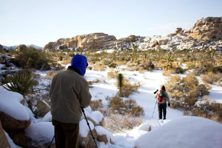 Snowfall on 12/31/14 - Photographer on Barker Dam trail