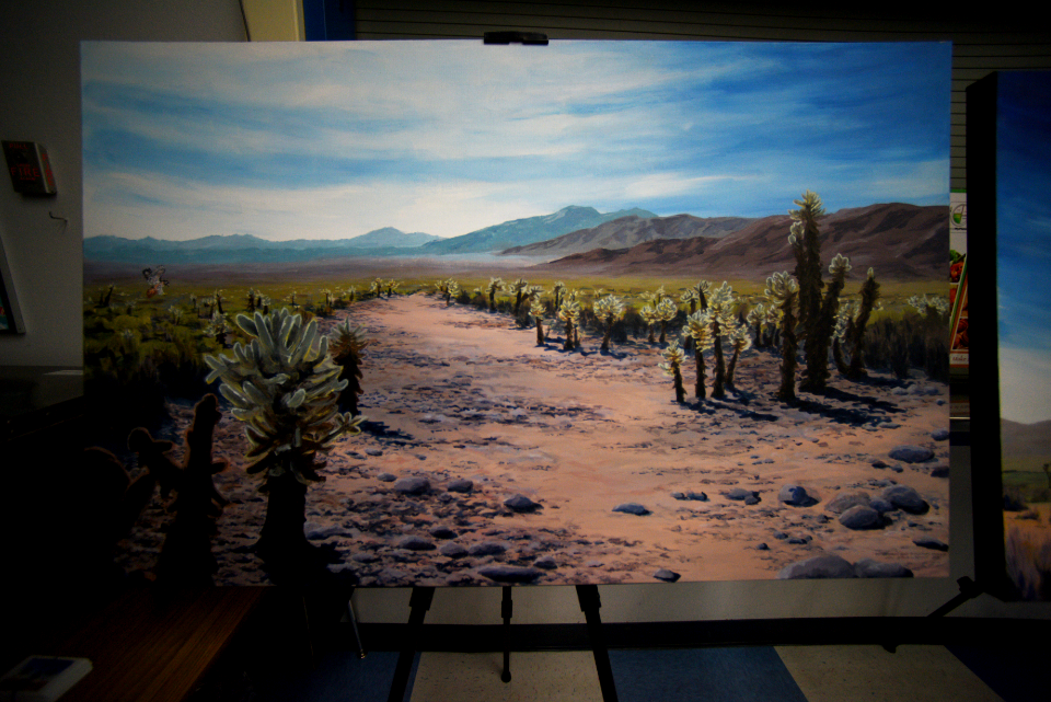 Large student and AIR collaborative painting