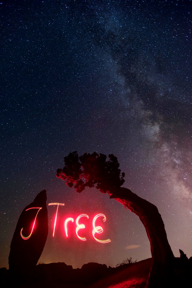 Light Painting near Jumbo Rocks