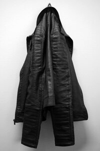 Clothing coat hanger black white photo