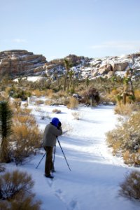 Snowfall on 12/31/14 - Photographer on Barker Dam trail