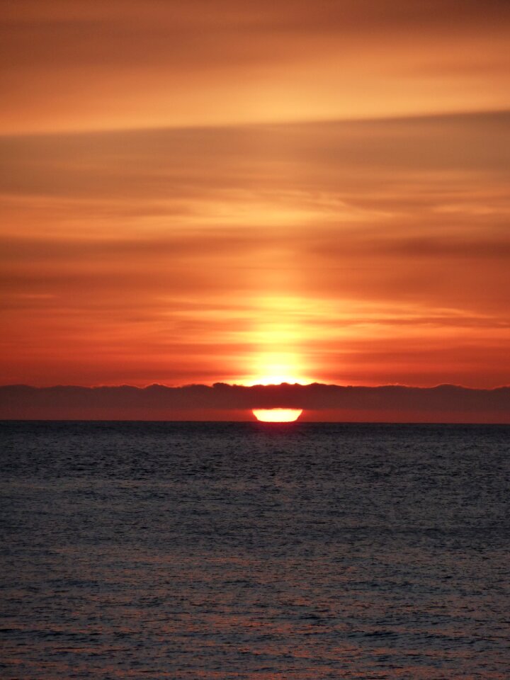 Summer solstice orange sky iceland
