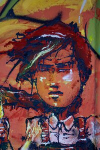 Person graffiti mural