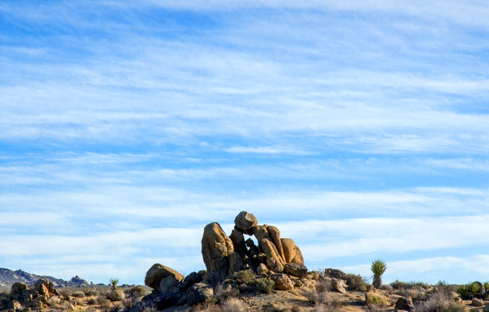 Stacked boulders near Smoketree Wash