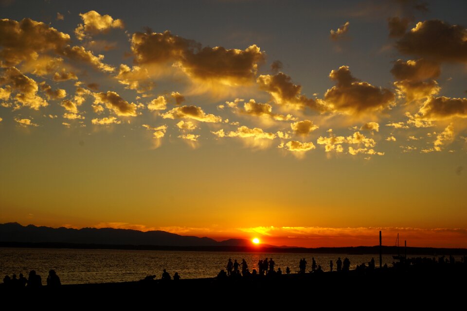 Golden sunset horizon orange sky