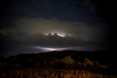 Clouds and lightning near the North Entrance