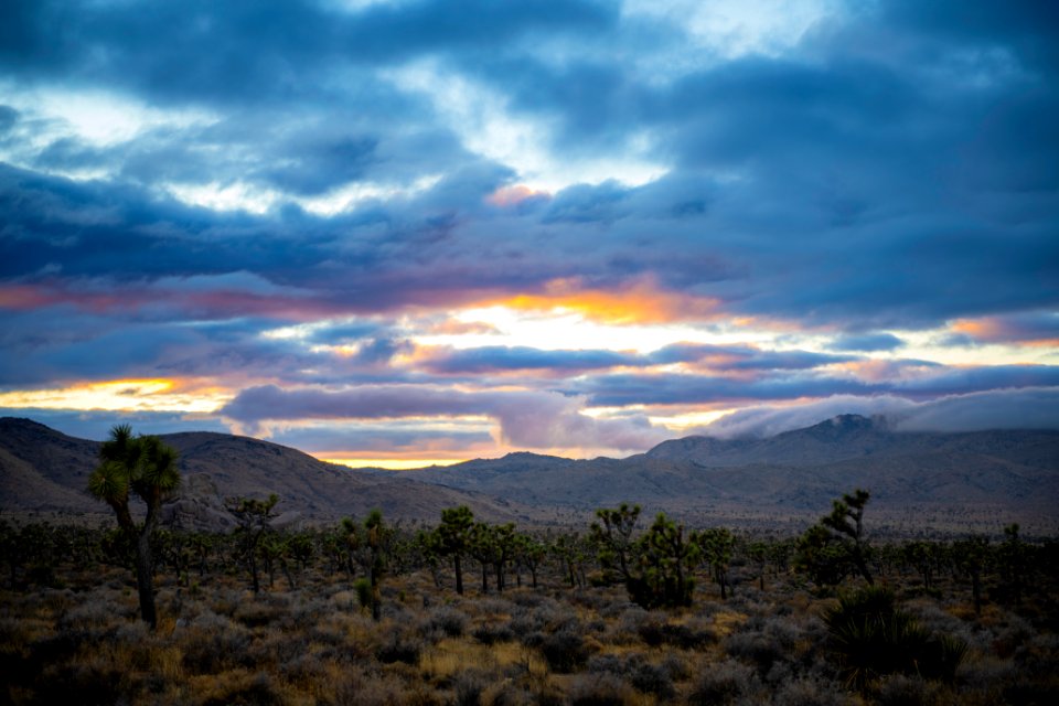 Stormy sunset skies over Lost Horse Valley