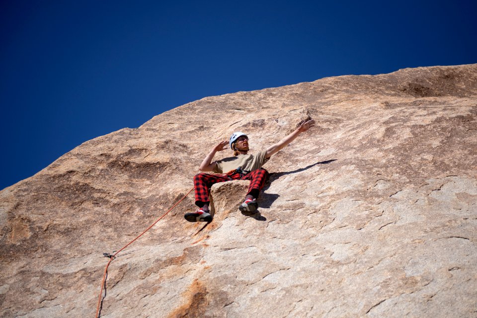 Climber steward climbing in Hidden Valley