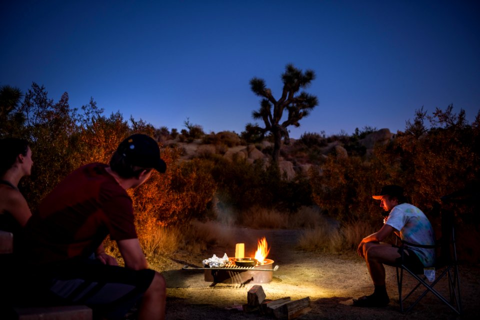 Cooking over a campfire in Jumbo Rocks Campground