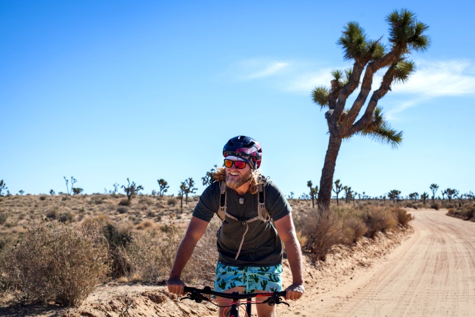 Mountain biker on Geology Tour Road