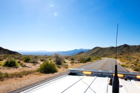 Park ranger vehicle on Pinto Basin Road photo