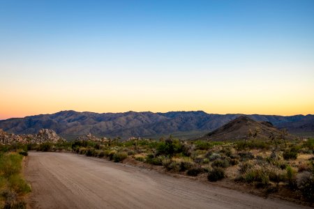 Malapai Hill and Geology Tour Road at sunset photo