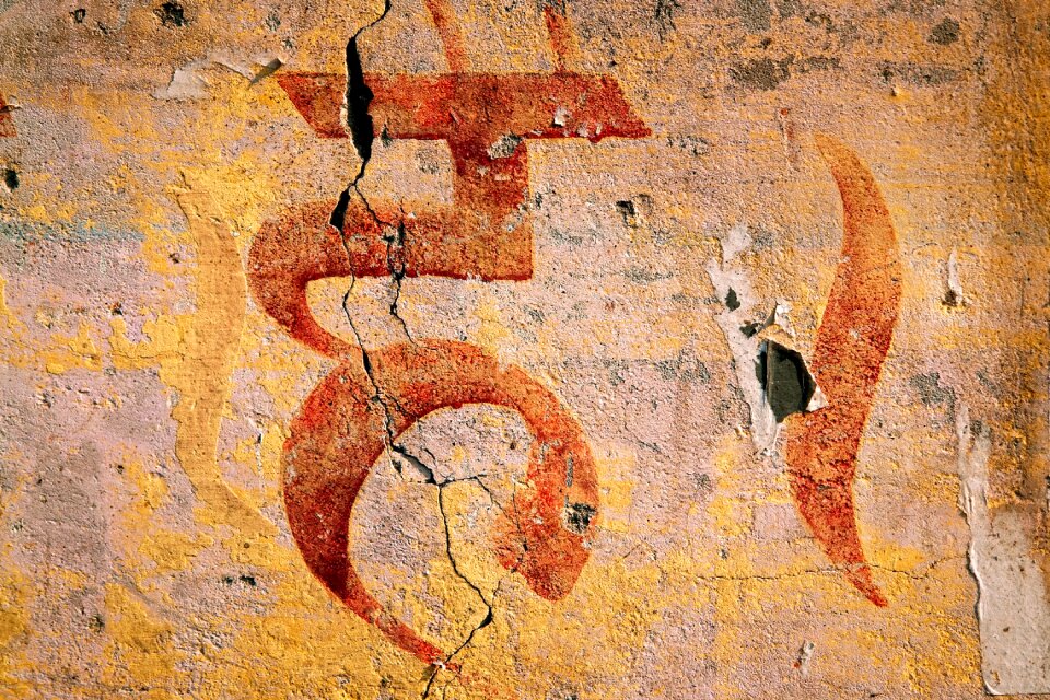 Devanagari words wall texture