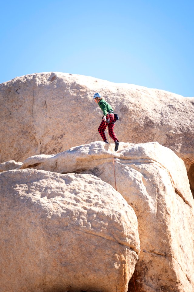 Climber stewards climbing in Hidden Valley Campground