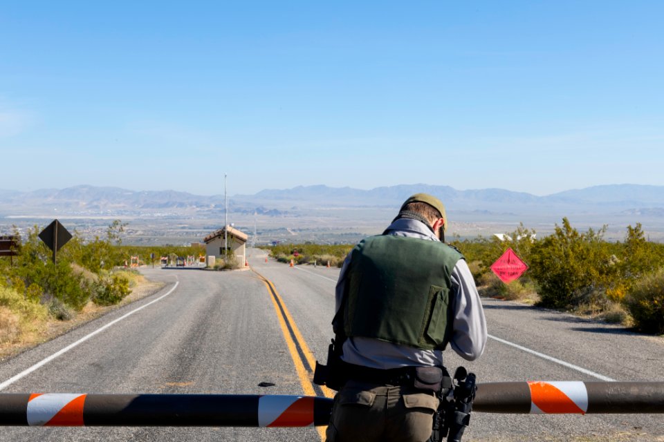 Park ranger at the North Entrance gate