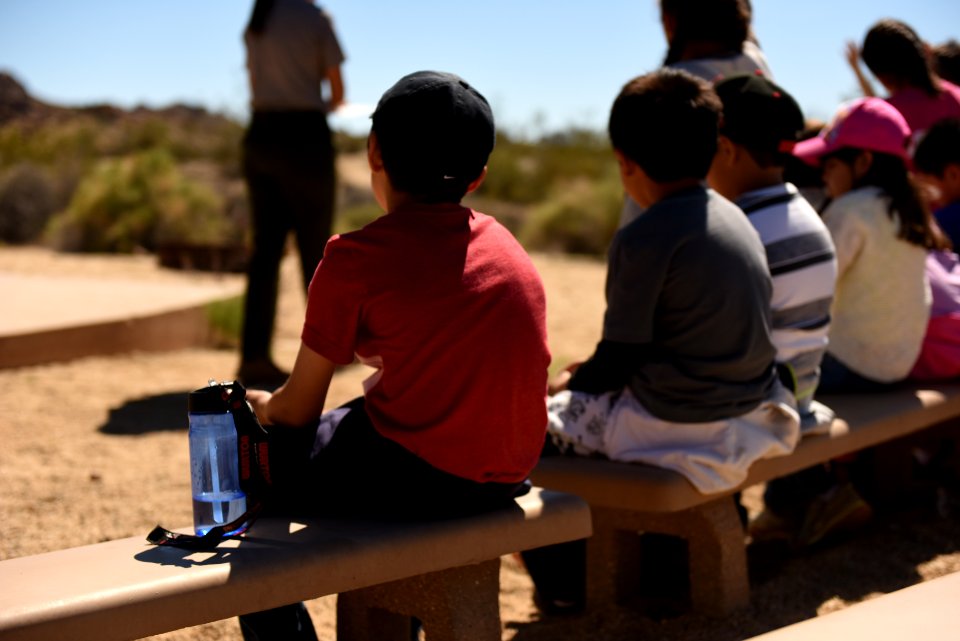 Students sitting on bench