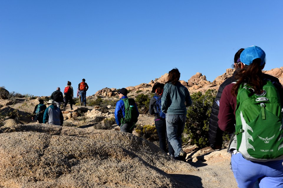Hikers on the Skull Rock Trail