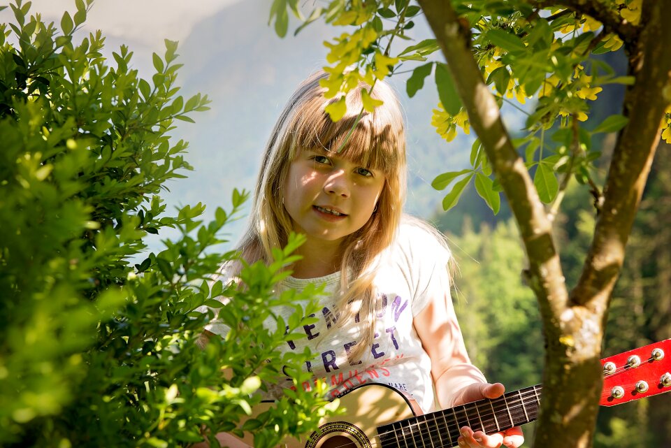 Girl guitar nature