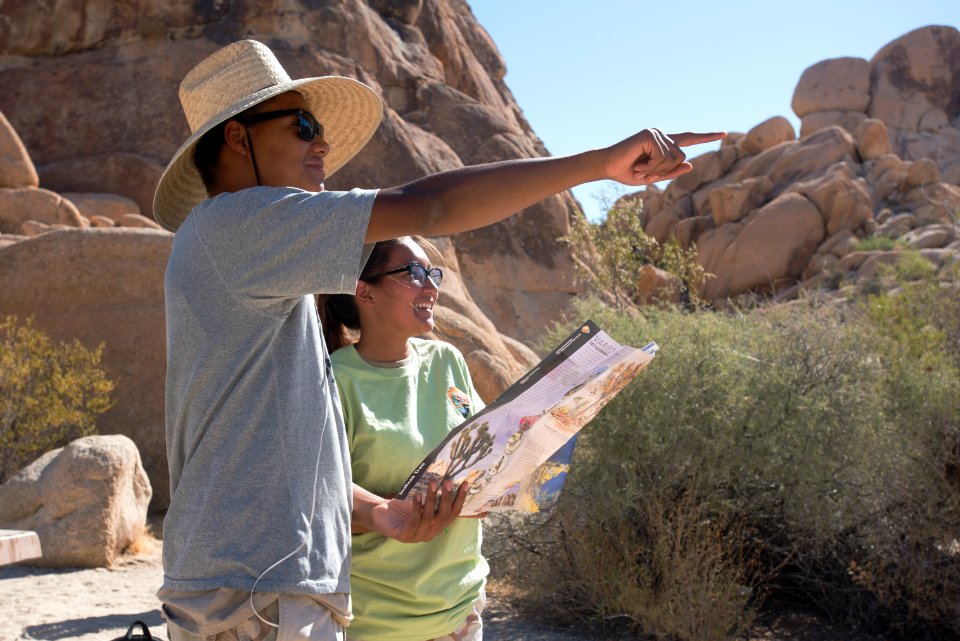 Visitors and the park map