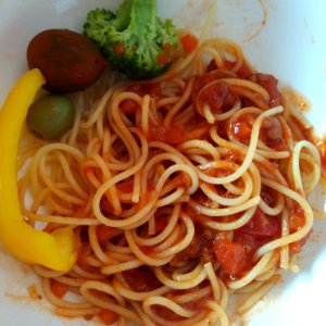 my homemade spaghetti with instant japanese sauce