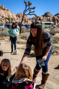 Artist in Residence Juniper Harrower with field trip