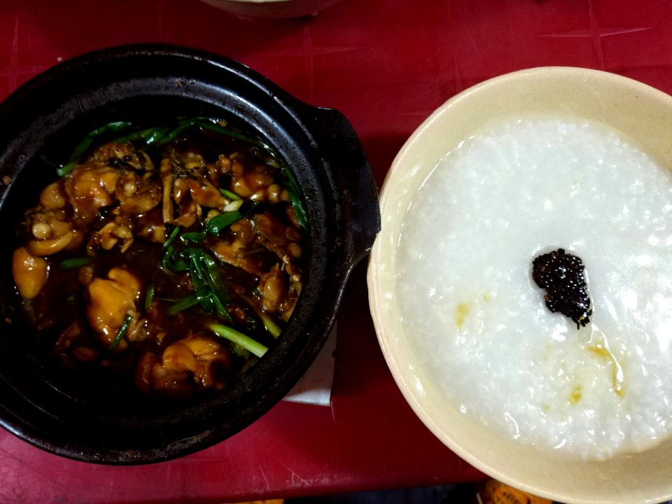 frog in claypot, frog porridge in saigon vietnam, street food, cháo ếch vỉa hè, món ăn đường phố frog meat and white rice porridge
