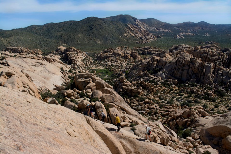 Scrambling to the top of South Astro Dome