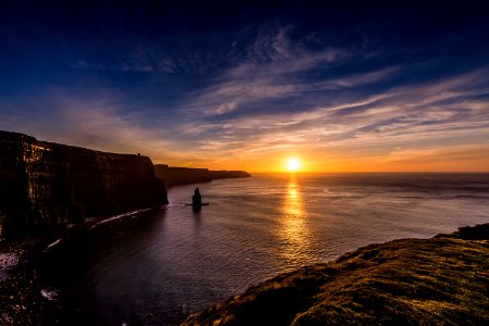 Winter Sunset over the Cliffs of Moher photo