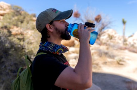 Visitor drinking water photo